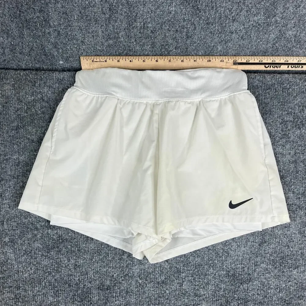 Nike Running Shorts Womens Size S White Dri-Fit Lightweight Lined Breathable Gym